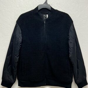 𝅺ADULT Casual Fit Full-Zip Bomber Jacket - Black